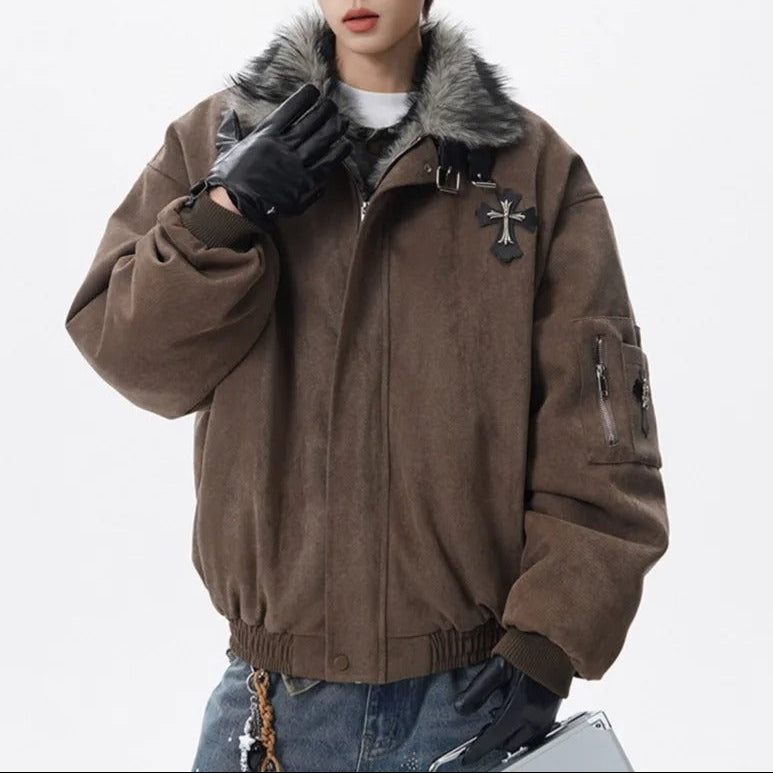 Fleece-Lined Cotton Winter Coat