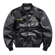CHIN Embroidered Leather Biker Jacket