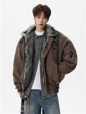 Fleece-Lined Cotton Winter Coat